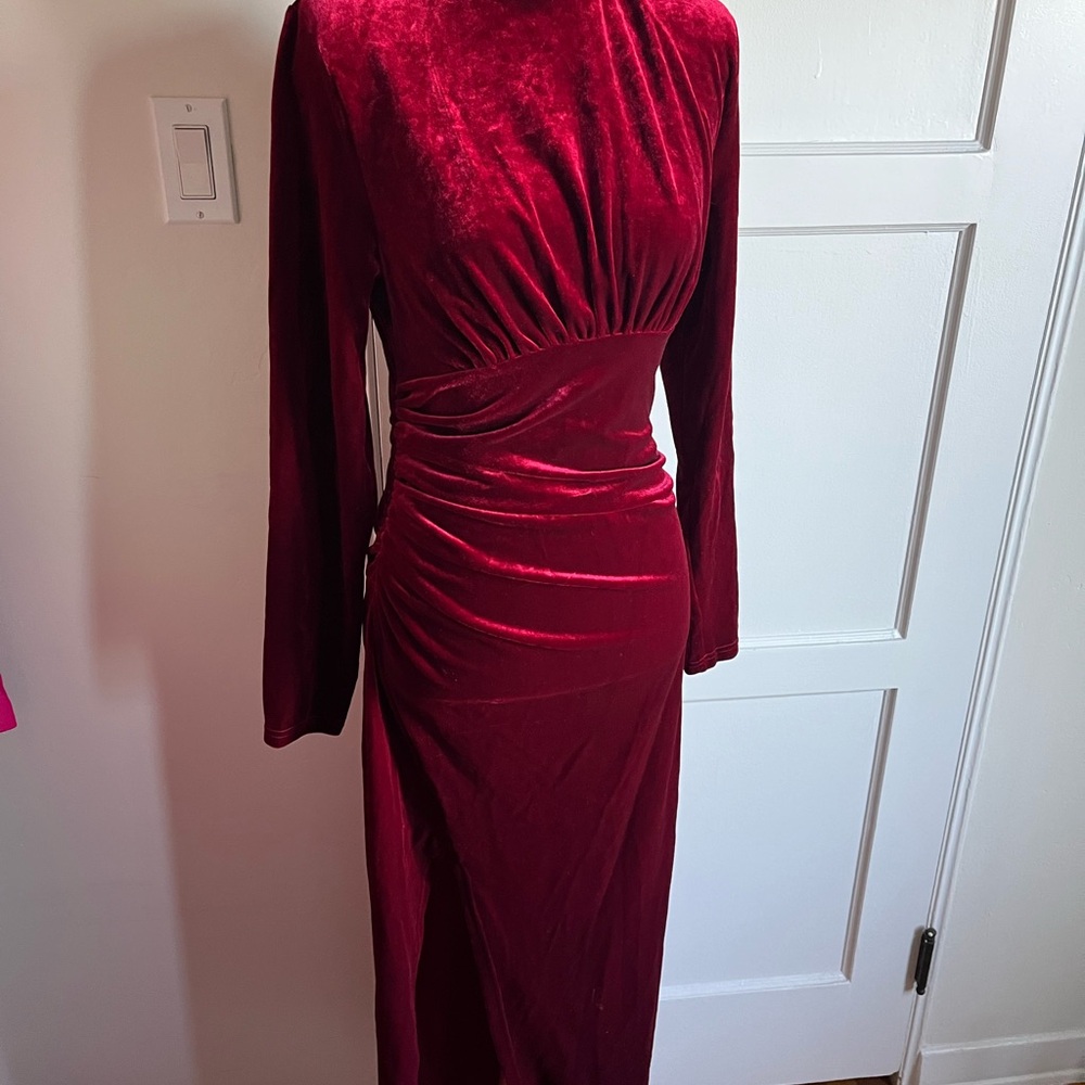 Elegant Velvet Red Dress